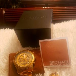 Unisex brass Michael Kors Watch with box..booklet and extra links
